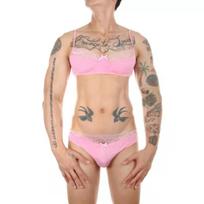 Seksuali liemenėlė ir kelnaitės, rožinės spalvos