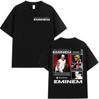 2026 Summer Rapper Eminem Marshall Byuce Mathers Album Graphic Tee Shirt Mens Hip Hop Vintage 100 Pure Cotton Printed Tshirt S black
