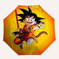 Dragon Ball Goku Saiyan Automatic Folding Umbrella, 8 Ribs for All-Season Use, Portable for Travel & Outdoor Activities a0819081
