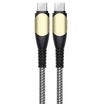Fast 60W USB-C to USB-C Cable for Samsung Galaxy A56 A55 A53 A54 A34 A33 A32 4G-5G A52 4G-5G A52s - Reinforced Nylon 1M Grey pilka