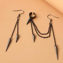 2PC Fashion Men's Personality Rascal Handsome Irregular Earrings Jewelry Accessories Suitable for Date, Party, Festival Gifts brown