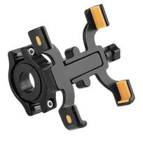 Handlebar Phone Holder Anti-Slip Stable Clamping Cycling Phone Mount Bike Rearview Mirror Bracket for Road Bike Outdoor Cycling A gray