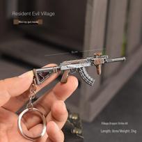 Resident Evil Village 9cm Mini Sniper Q Toy Model Alloy Keychain black