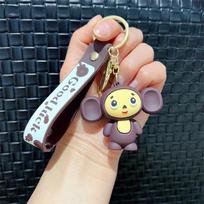 Anime Figure Cheburashkas Monkey Keychain Cartoon  Animal Doll Car Key Ring Bag Pendant Decora Kid Education Xmas Gift wholesale gray