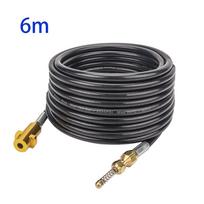 6~20 Metrų 2600psi 180bar Aukšto Slėgio Plovimo Mašinos Kanalizacijos Drenažo Vandens Valymo Žarna Vamzdžių Valytuvas Karcher K2 K3 K4 K5 K6 K7 6 m gray