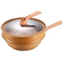 32cm Micro Pressure Steamer Wok Non Stick Gas Stove Pot Steaming Frying Pan Soup Pot  Kitchen