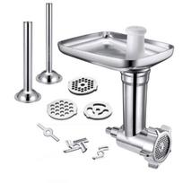Metaliniai maisto smulkintuvo priedai KitchenAid planetiniams maišytuvams, mėsos malimo priedas, dešrų kimšimo priedas, puikus priedas 1 gray