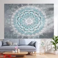 Mandala Geometrinis Boho Sienos Gobelenas Mėlynas Žalias Apskritas Dizainas Marokiečių Stiliaus Namų Dekoras Menas 180x230cm 100X70CM white