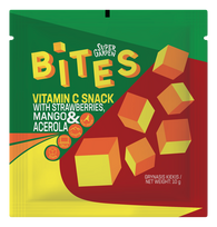 BITES "Vitamin C Snack" užkandis su braškėmis, mangais ir acerola 10 g.