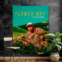 Rapper Tyler The Creator Flower Boy DIY Wall Tapestry Hippie Flower Wall Carpets Dorm Decor Wall Art Decor 74x94cm(29x37in) blue