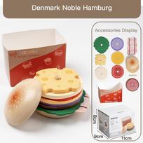 Mediniai Vaikų Virtuvės Žaislai Rinkiniai Dėlionė Imitacija Burgerių Restoranas Maistas Lėlių Namelio Aksesuarai Mergaičių Žaislai Rinkiniai beige