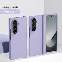 3IN1 Ultra Thin Skin Feel Fold Hard Hinge Phone Case for Samsung Galaxy Z Fold 7 6 5 4 3 Matte Anti Fall PC Protector Back Cover Galaxy Z Fold5 rožinė