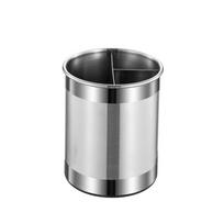 Stainless Steel Rotating Chopstick Tube Detachable 3 Divided Chopstick Spoon Storage Rack Large Capacity Space Saving
