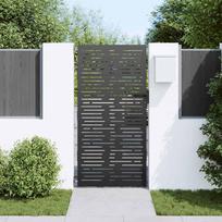 Garden Gate Black 85 x 175 cm Powder Coated Steel