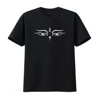 Buddha Eyes T shirt Unique Spiritual Design for Men and Women Versatile streetwear Casual Sli S black