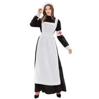 New Women's Halloween Dress Cosplay Nurse Costume Set Maid Uniform Dress M white