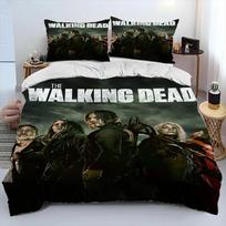 Horror TV The Walking Dead Lincoln Comforter Bedding SetDuvet Cover Bed Set Quilt Cover PillowcaseKing Queen Size Bedding Set EU Single(135*200cm)3pcs gray