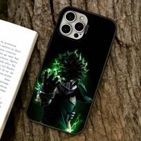 Izuku Midoriya telefono dėklas iPhone 17,16,15,14,13,12,11 Plus,Pro Max,XS,Spalvotas sidabruotas vidinis dangtelis iPhone15Plus black