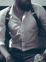 Adjustable Faux Leather Body Harness For Men - Punk Rock Style Accessory For Fashion-Forward Individuals 118cm gray