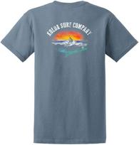 Koloa Surf Mens Surfer at Sunset Logo Heavy Cotton T-Shirt in Reg, Big and Tall S įvairiaspalvis