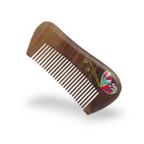 Mandarin Duck Painted Camphor Wood Comb with Free Personal Engraving - Ideal Daily Use or Gift brown