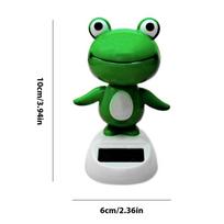 Bobble Head Frog Cute Frog Car Solar Decoration Cute Animated Shaking Head Bobblehead Car Dashboard Animal Auto Car Decoration žalia