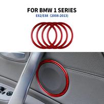 BMW 1 Series E81 E82 E87 E88 2008-2013 Door Speaker Ring Trim Sticker Carbon Fiber Style 200000182:350852 juoda