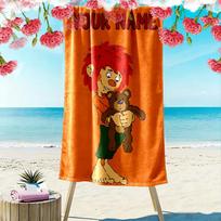 Individualus pavadinimas Meister Eder Und Sein Pumuckl spaudinys Paplūdimio rankšluostis, Didelis minkštas greitai džiūstantis rankšluostis paplūdimiui, stovyklavimui, plaukimui_xia 80cmx160cm(31x63inch) orange