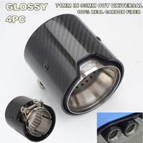 Automobilio anglies pluošto išmetimo sistemos galiniai antgaliai 71 mm coliais black