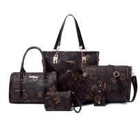 Large Capacity New Retro Mother and Child Bag Multi-piece Set Women's Bag One Shoulder Crossbody Handbag Bag tamsiai ruda spalva