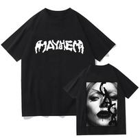 The MAYHEM Ball Tour 2026 TShirt Lady Gaga Singer Graphic Tshirts Fashion Short Sleeve Summer T Shirt Cotton Women Tees Y2K S black