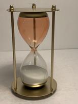 Metal & Glass Hourglass Sand Timer 7 in. brown