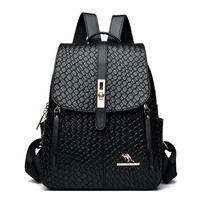 Prabangios moteriškos odinės kuprinės mergaitėms Sac A Dos Casual Daypack Juoda senovinė kuprinė mokykliniai krepšiai mergaitėms Mochila kuprinė gray
