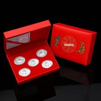 Pure Silver 999 Ingot Gift Set: Gold Foil Ornament for Spring Festival, Business Opening, and Wealth Attraction.