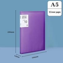 A5 Waterproof Transparent Binder: Thickened Loose-leaf Folder with Multi-layer Insert, PP Document Holder. purple
