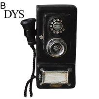Senovinis nuskuręs sieninis laikiklis Telefonas Craft Art Bar Club Ornament Home Decoration B juoda
