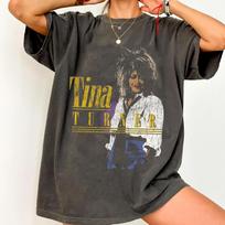 Remake Tina Turner 90-ųjų Retro stiliaus Anglies spalvos Marškinėliai su grafika T-shirt NH27393 S black