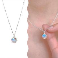 „Water Drop Moonlight Stone“ pakabukas karoliai moterims, mergaitėms „Moonstone Charm Chain“ vakarėlio papuošalų priedai sidabras