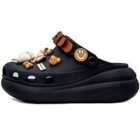 Crocs Classic Crush Youthful And Girlish Clogs Women's Black 39-40 juoda