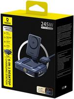 Įkrovimo stotelė Baseus NH21, USB Type A/Qi Wireless/4 x USB Type C, juoda sp., 245 W