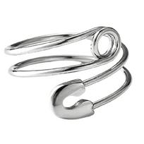 Customizable Safety Pin Ring Lightweight Alloy Jewelry Resizable Band For Men Women Fashion Accessories 1 gray
