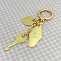 Metal Hotel Key Set Keyring Bag Charm Keychain 2 Colors Silver