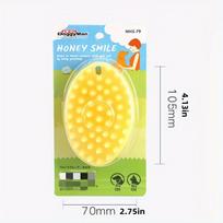 1pc Pet Supplies Dog Cat Massage Brush Comb Cleaner Puppy Hair Removal Scrub Cleaning Tool Soft Gentle Silicone Hair geltona