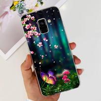 Skirta Samsung Galaxy A8 2018 dėklas SM-A530F Prabangus dažytas dangtelis Skaidrus silikoninis telefono dėklas Skirta Samsung A8 Plus A8+ A730F Minkštas dėklas Galaxy A8 2018 blue
