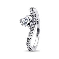 Pandora Pavé Heart Wave Design 925 Silver Ring Women ring 193661C01 Box,48 white