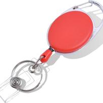 Retractable Keychain Anti Lost ID Badge Key Holder With Elastic Steel Wire Rope Backpack Charm Accessories raudona