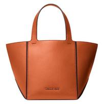 MICHAEL KORS Jordi Brand Letter Logo Tote Bag Leather Handbag Small Women's Orange ruda