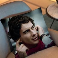 Car Cool Ayrton Senna Pillow Case Sofa Living Room Bedroom Headboard Backrest Cushion Square Cushion Nap Time Peach skin 18*18(CM)-1Pcs black