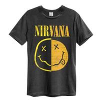 Susiūtas Smiley Nirvana marškinėlis marškinėliai XL black