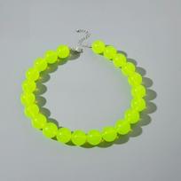 Adjustable Length Colourful Choker Exaggerated Round Necklace  Fashion Banquet žalia